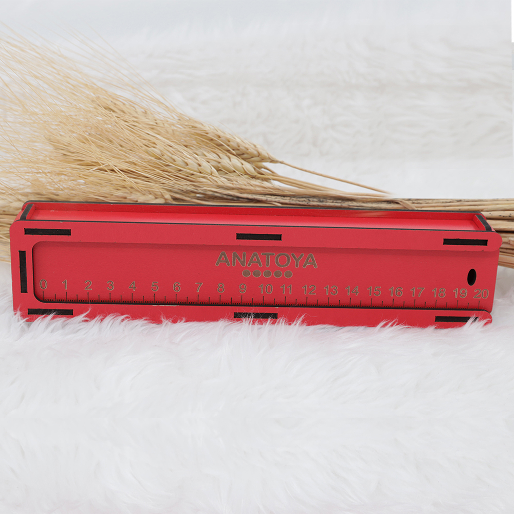 Ahşap Kutu Kalemlik Kırmızı