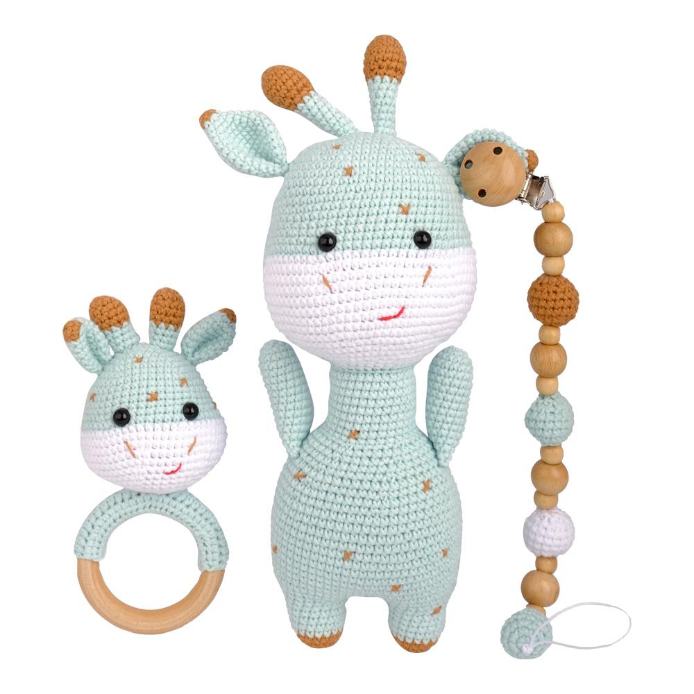 Amigurumi Zürafa Kapi Set Mavi