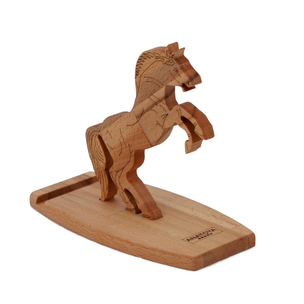 Ahşap Telefon Tutucu At