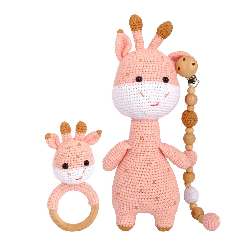 Amigurumi Zürafa Kapi Set Pembe